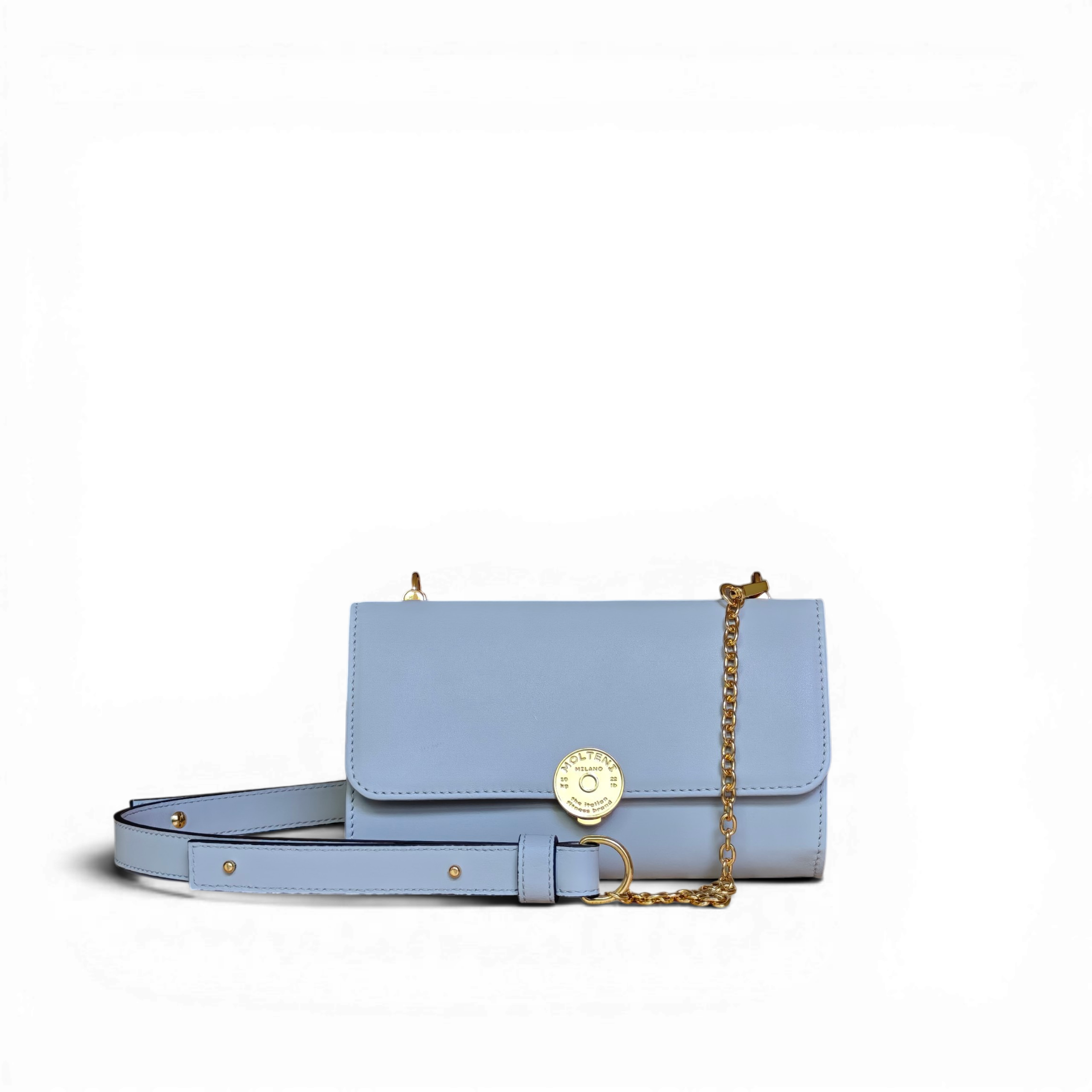 Immagine di MARGHE small GREY frontale, la pochette in pelle di MOLTENI MILANO