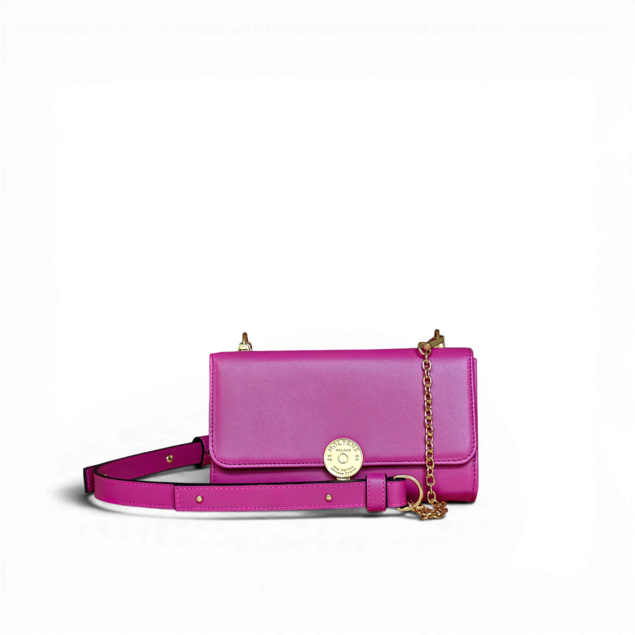 Immagine di MARGHE small PINK frontale, la pochette in pelle di MOLTENI MILANO