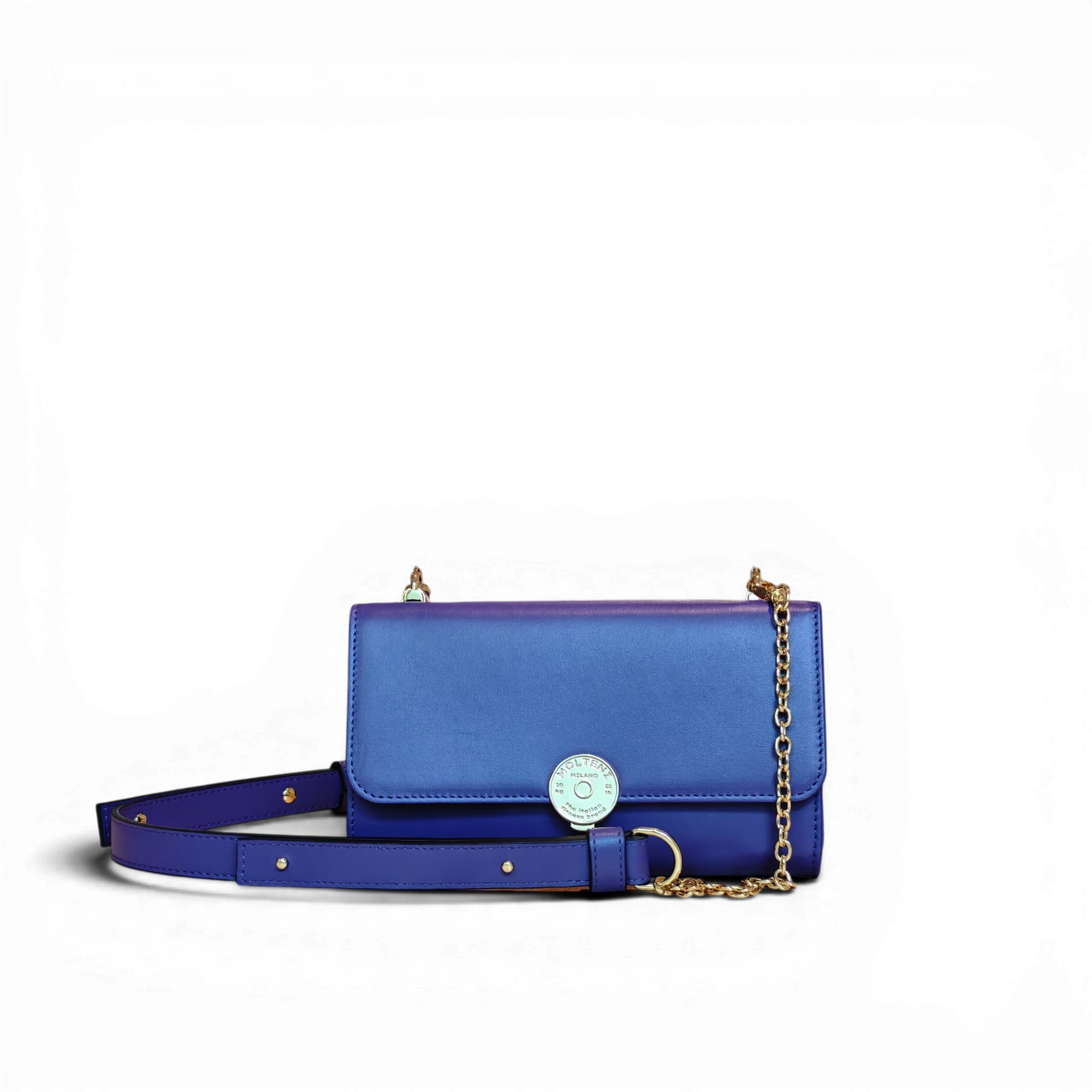 Immagine di MARGHE small PURPLE frontale, la pochette in pelle di MOLTENI MILANO