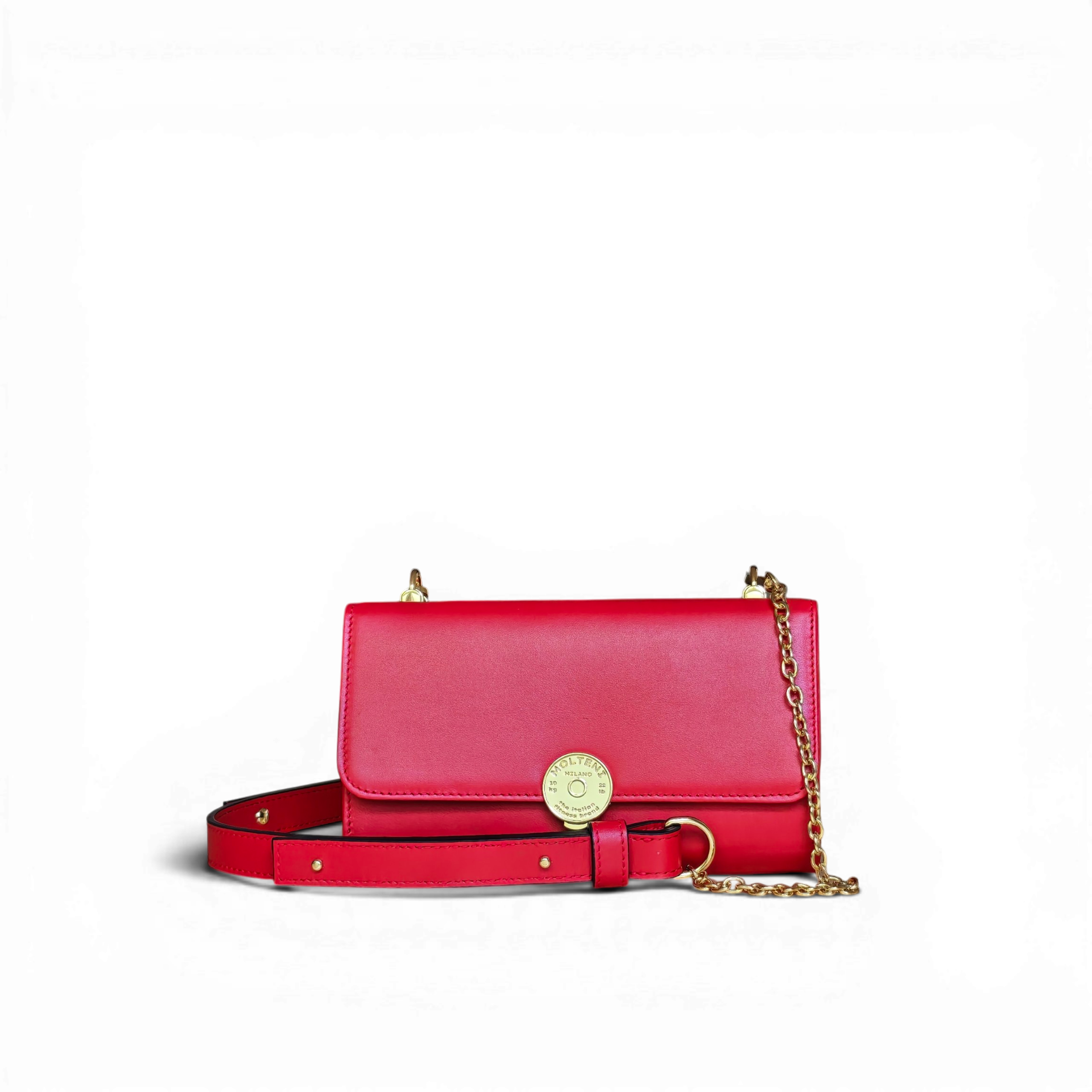 Immagine di MARGHE small RED frontale, la pochette in pelle di MOLTENI MILANO