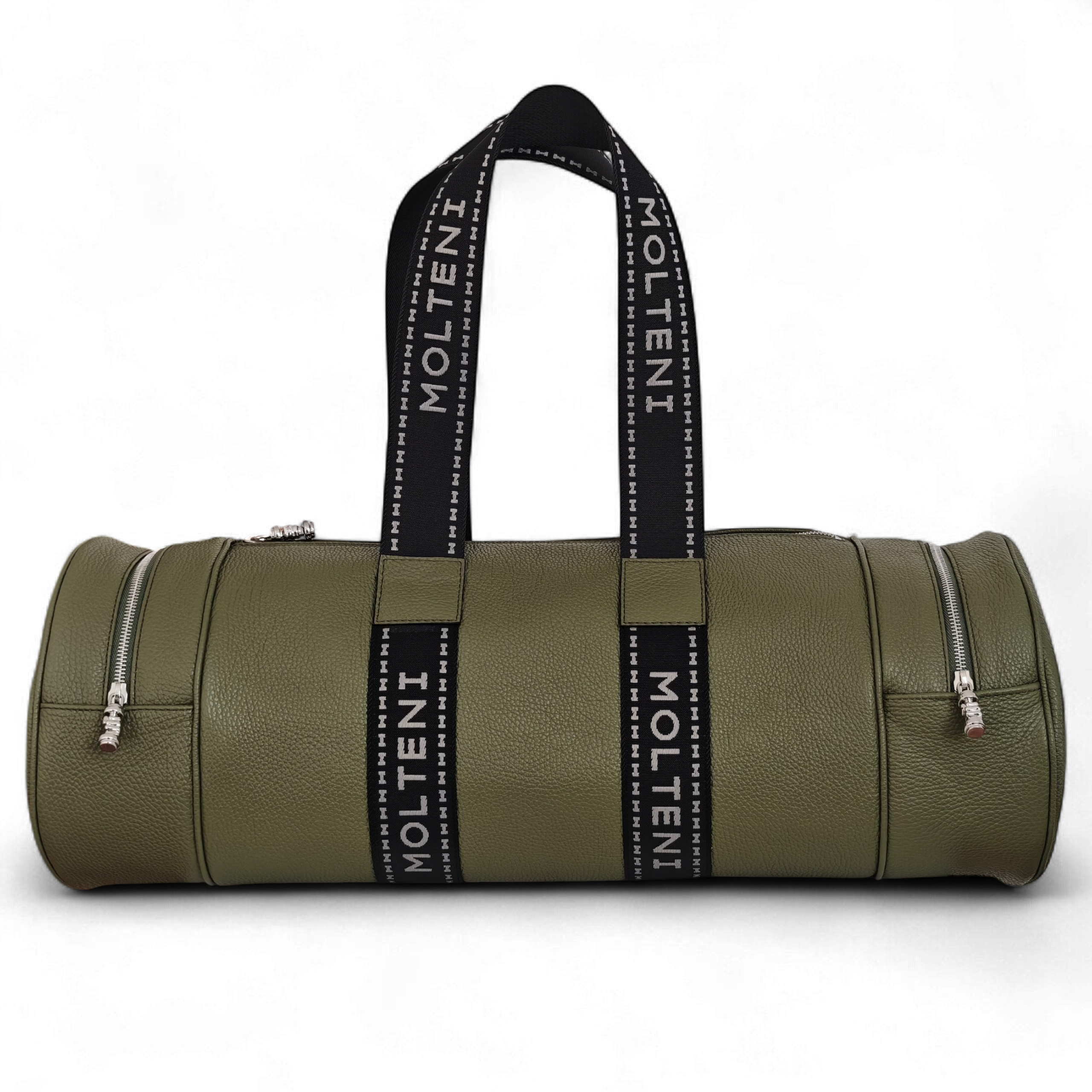 Immagine di NORA medium cargo AMRY GREEN frontale, il borsone in pelle di MOLTENI MILANO