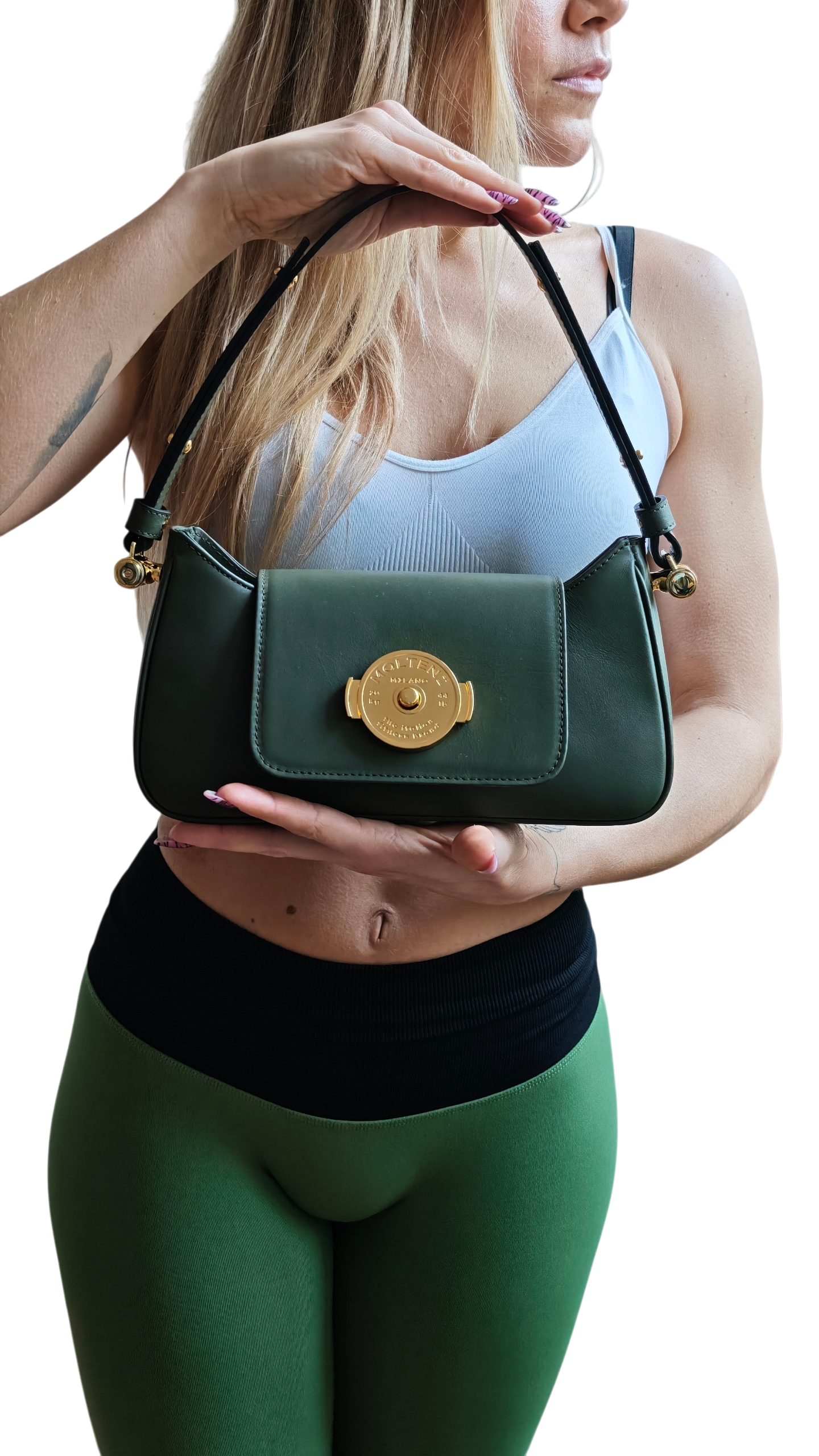 TINA small - ARMY GREEN pelle liscia