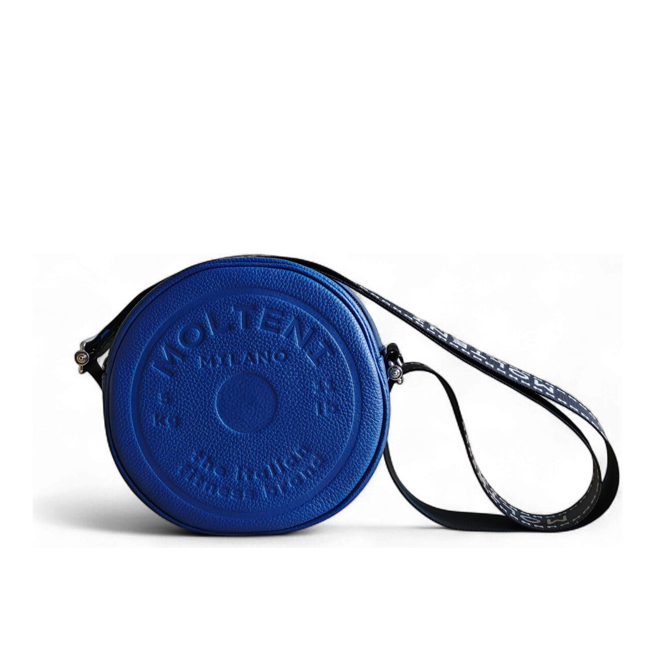 Borsa ELEO Medium Navy Blue Molteni Milano in pelle di lusso con design ispirato al fitness e dettagli tecnici